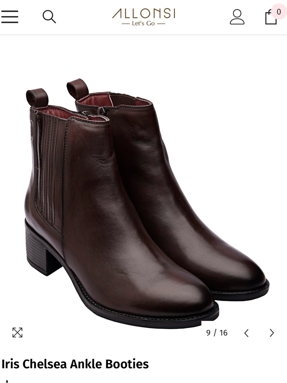 Women's Leather Ankle Booties in Dark Brown